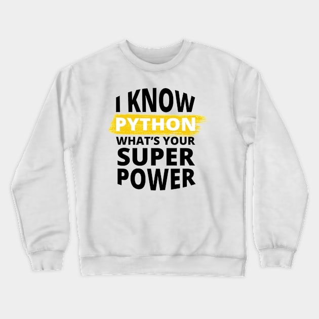 I Know Python - Funny Programming Jokes - Light Color Crewneck Sweatshirt by springforce